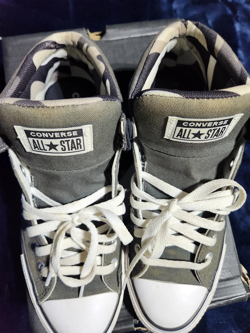 Converse All Star High Top Sneakers in Blue,gray, camo,white - Picture 3 of 9
